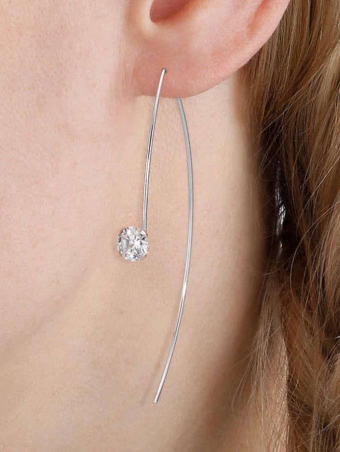 AMY VERMONT Oorbellen met synth. zirkonia's Zilverkleur