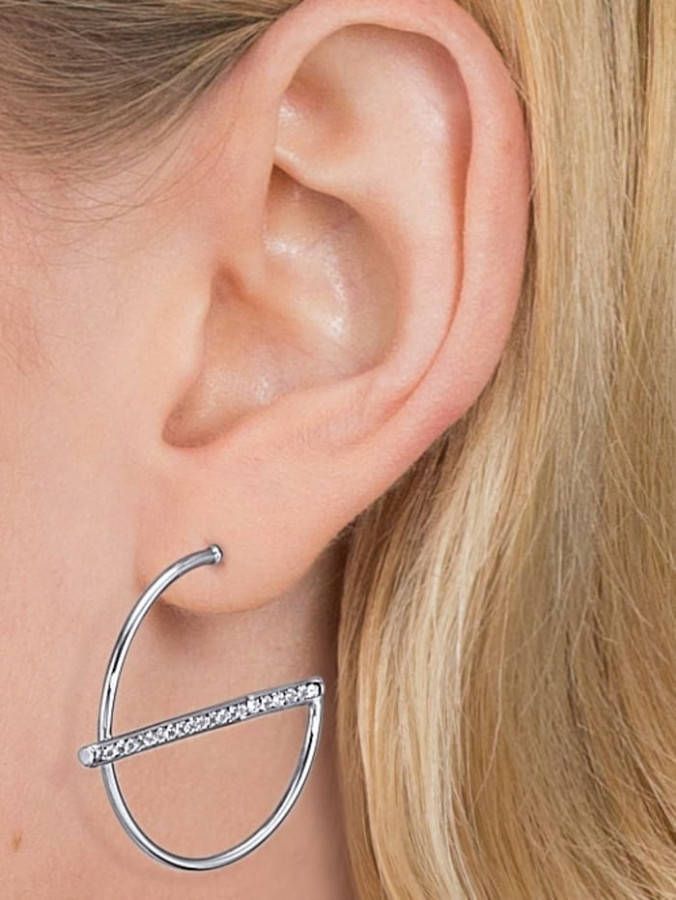 AMY VERMONT Oorbellen met synth. zirkonia's Zilverkleur