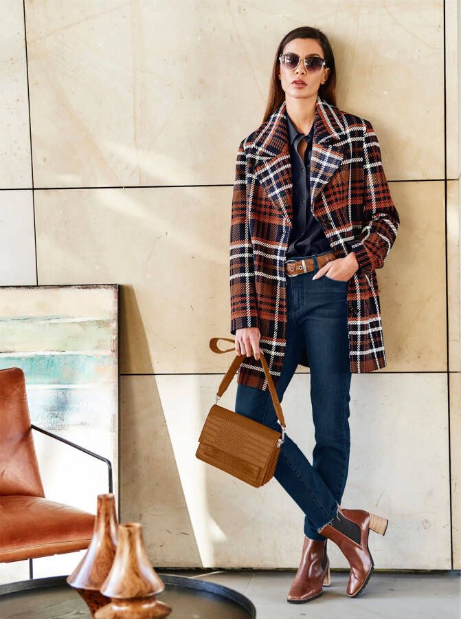 Jack in roestrood/marine geruit van heine