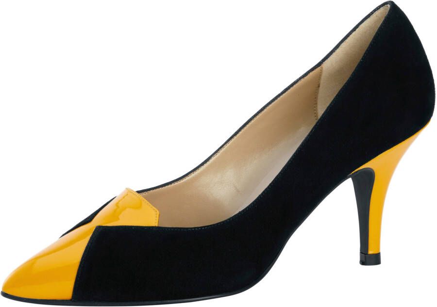 Pumps in zwart/geel van heine