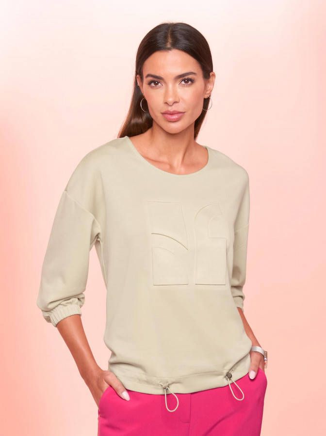 Sweatshirt in zand van heine