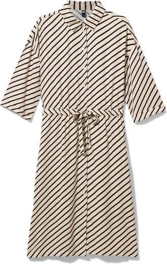 HEMA Dames Doorknoopjurk Liza Zwart/wit(zwart/wit )