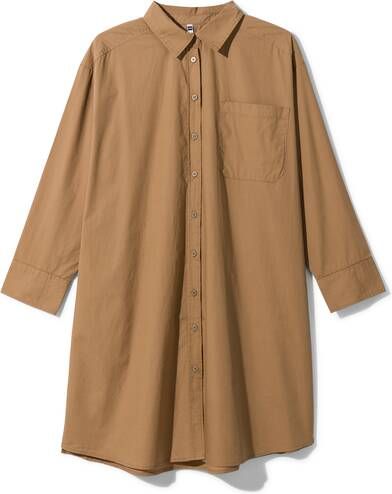 HEMA Dames Overhemdjurk Poplin India Beige(beige )