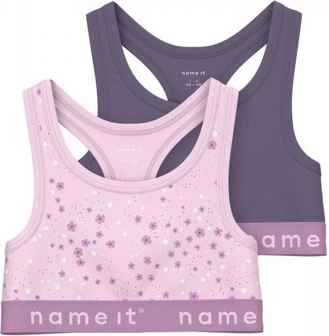 name it ! Meisjes 2 Pack Top -- Paars Katoen/elasthan