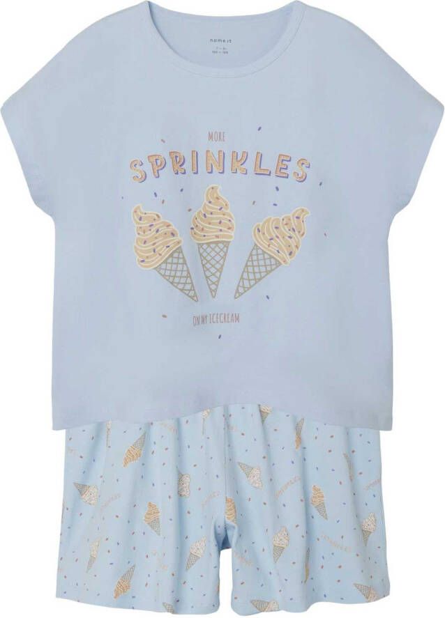 name it Nachtmode & Loungewear Nightset Cap Icecream Blauw