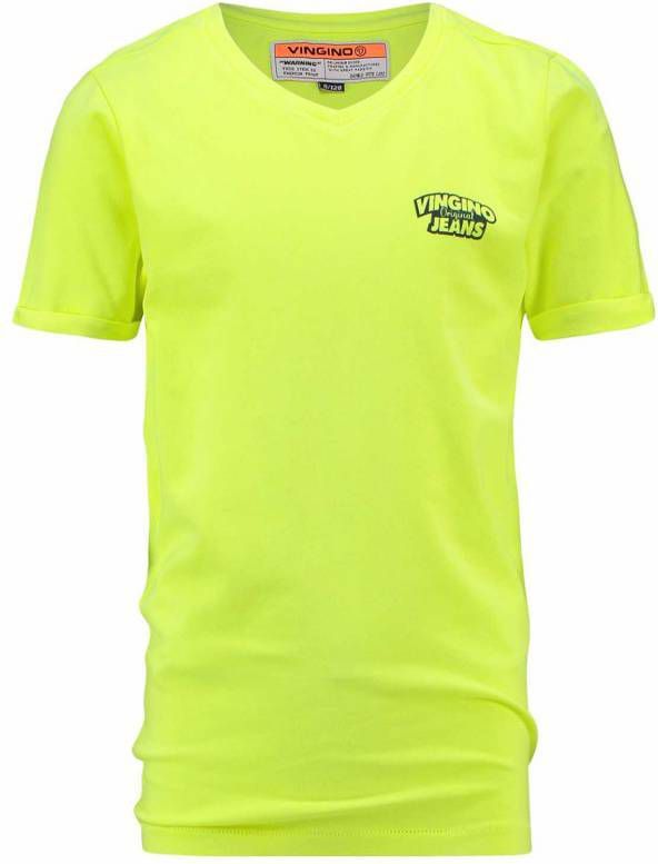 Vingino ! Jongens Shirt Korte Mouw Maat 164 Geel Katoen/elasthan