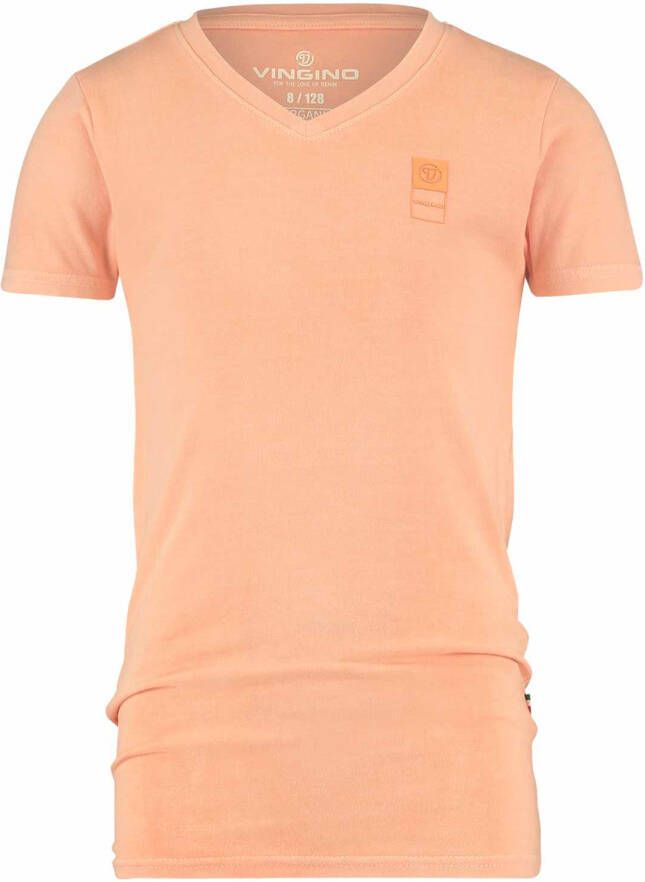 Vingino ! Jongens Shirt Korte Mouw Maat 110 Oranje Katoen/elasthan