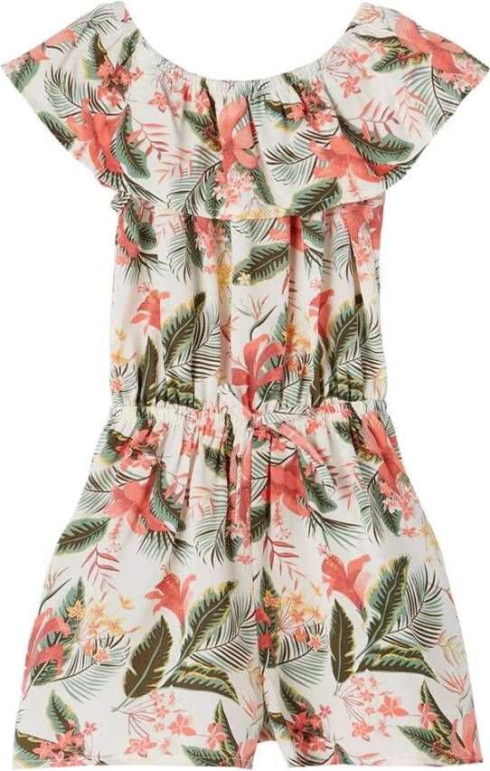 NAME IT MINI off shoulder jumpsuit NMFVINAYA van gerecycled polyester wit