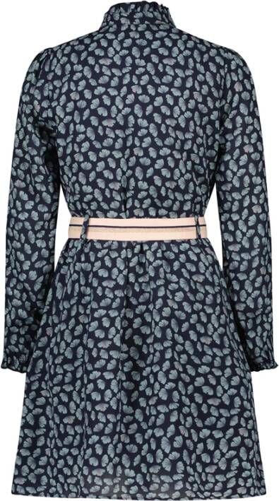 Nono Donkerblauwe Mini Jurk Milau Button Up Dress