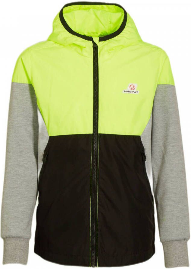 Vingino zomerjas Tufio neon geel/zwart/grijs