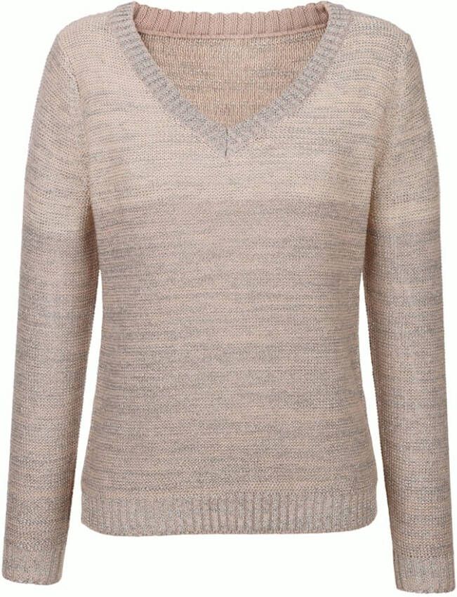 alba moda Trui in harmonieus gekleurde color blocking look Steengrijs/Grijs