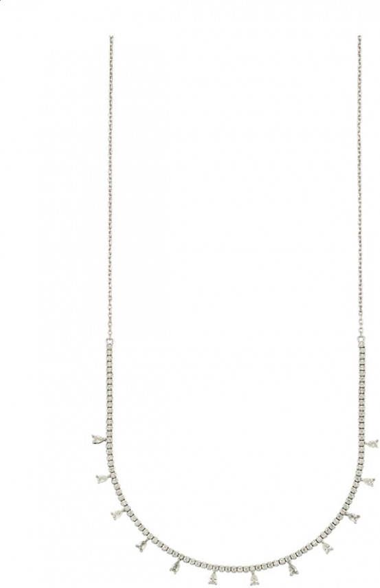 AMY VERMONT Collier met synth. zirkonia's Zilverkleur