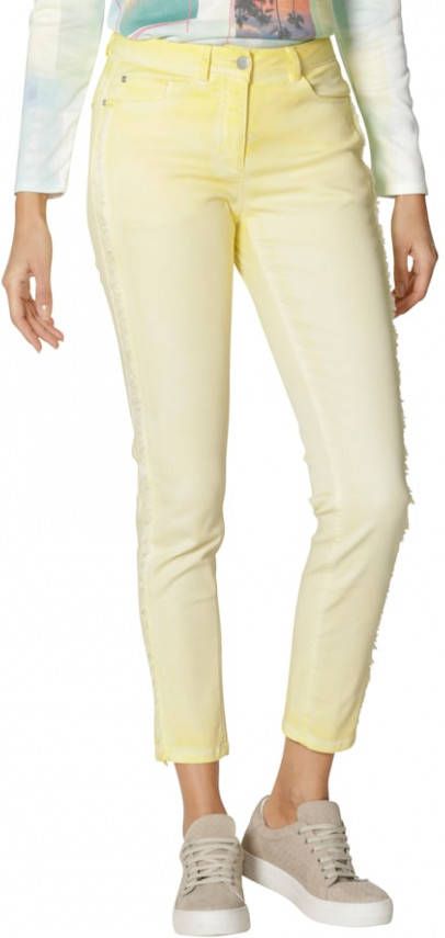 AMY VERMONT Jeans met franjes langs de zijnaad Geel