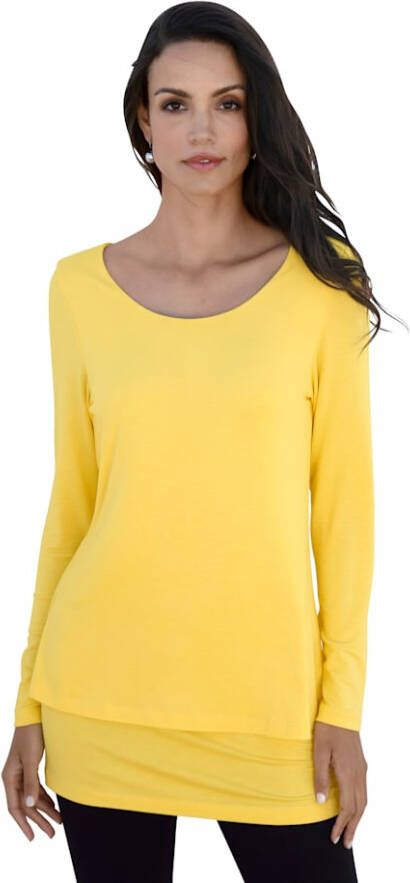 AMY VERMONT Longshirt met twee lagen Geel