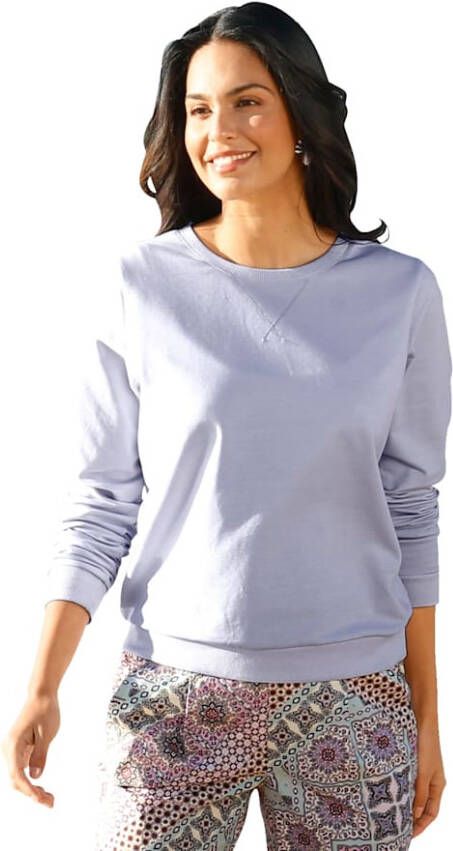 AMY VERMONT Sweatshirt met sierbandje langs de ronde hals Lavendel