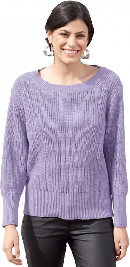 AMY VERMONT Trui van grofgebreid materiaal Lavendel