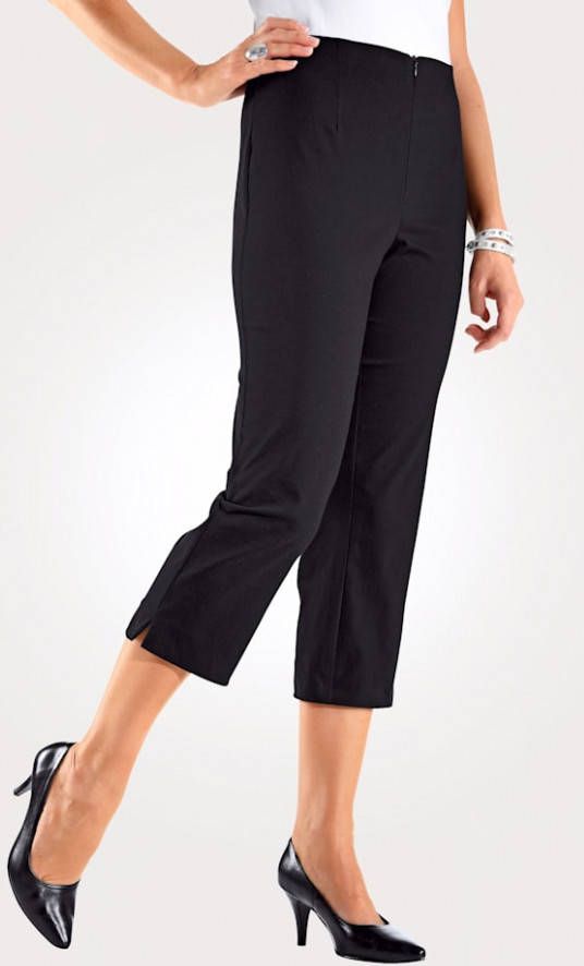 MONA 7/8 broek in zomers model Zwart