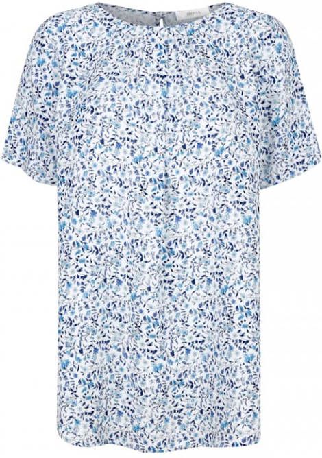 MONA Blouse met bloemenprint Blauw/Turquoise