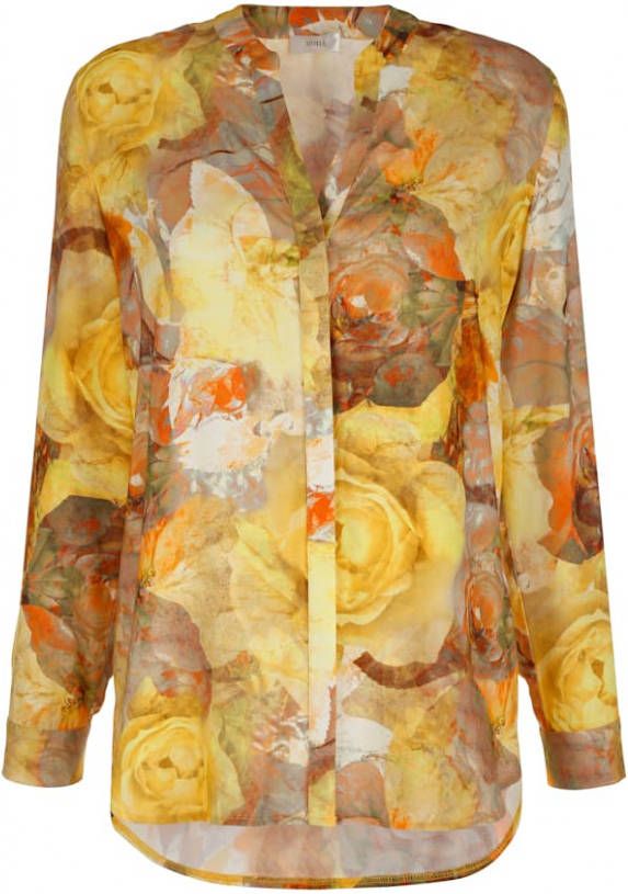 MONA Blouse met exclusief dessin Geel/Terra