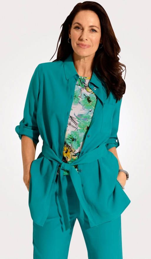 MONA Blouse met bindceintuur Turquoise