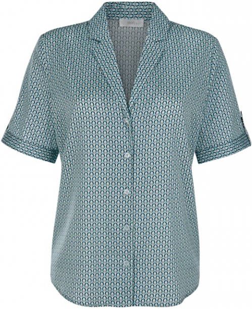 MONA Blouse van zuiver katoen Turquoise