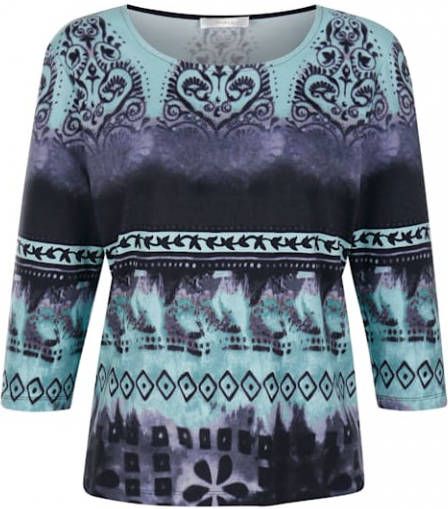 MONA Shirt met print Mintgroen/Marine