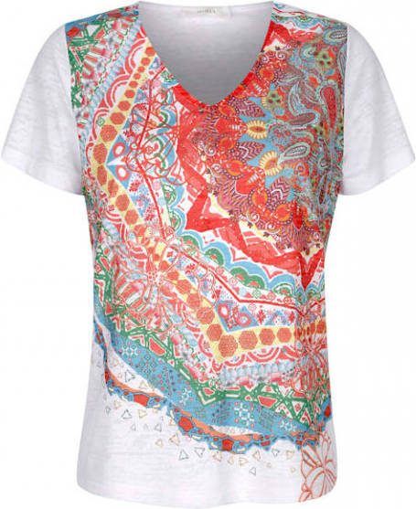 MONA Shirt van ausbrennermateriaal Wit/Oranje