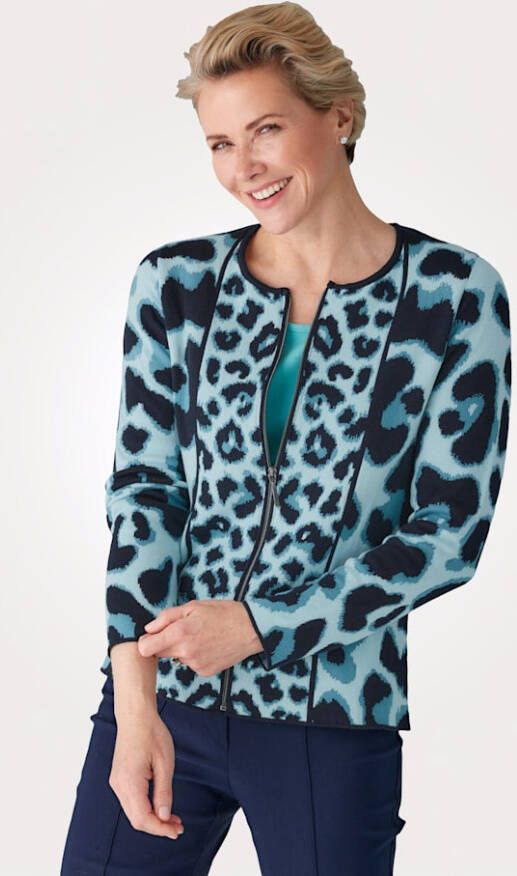 MONA Vest met animaldessin Marine/Turquoise/Mint