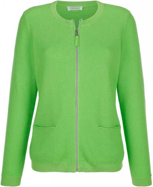 MONA Vest met gerstekorrelpatroon Groen