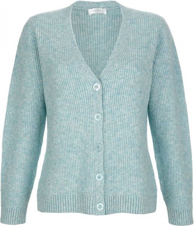 MONA Vest met zacht effectgaren Mintgroen