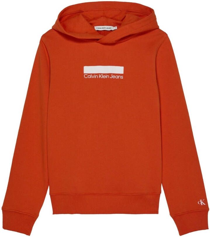 Calvin Klein Rode Small Block Logo Hoodie