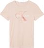 Calvin Klein Shirt met ronde hals GLOSSY MONOGRAM SLIM TEE met grote jeans logoprint online kopen