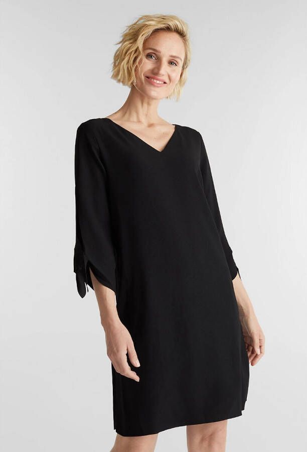 Esprit Collection Blousejurkje met lasercut zomen en leuk strikdetail aan de mouwen