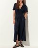 Sessun Textured long dress with short sleeves Gala , Blauw, Dames online kopen