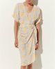 Sessun Sista Sari printed wrap midi dress , Beige, Dames online kopen