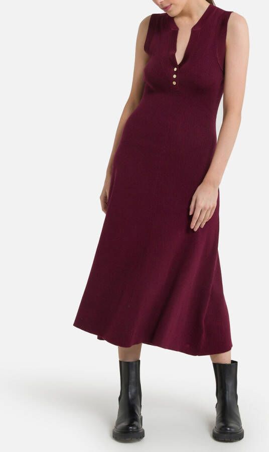 Tommy Hilfiger Wijd uitlopende jurk zonder mouwen, halflang