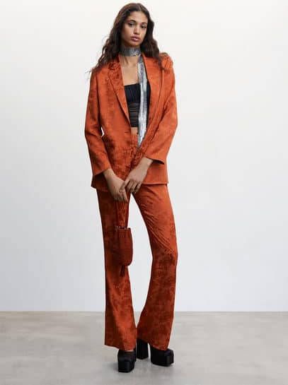 Mango Jacky blazer met borduring en franjes