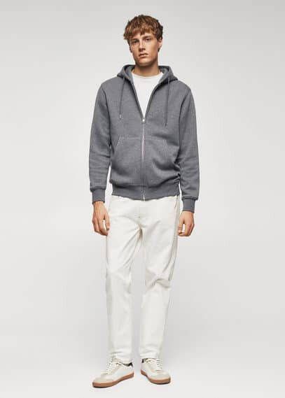 Mango Bady sweatvest met steekzakken en capuchon