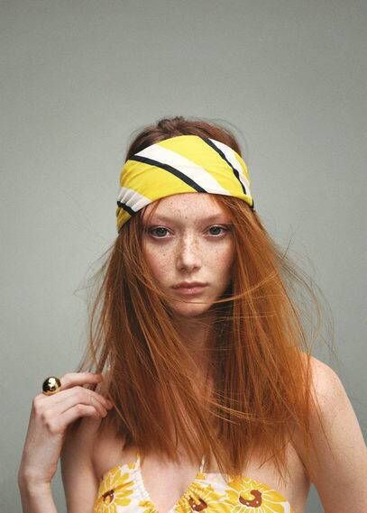 Mango Gialo sjaal met streepprint 150 x 60 cm