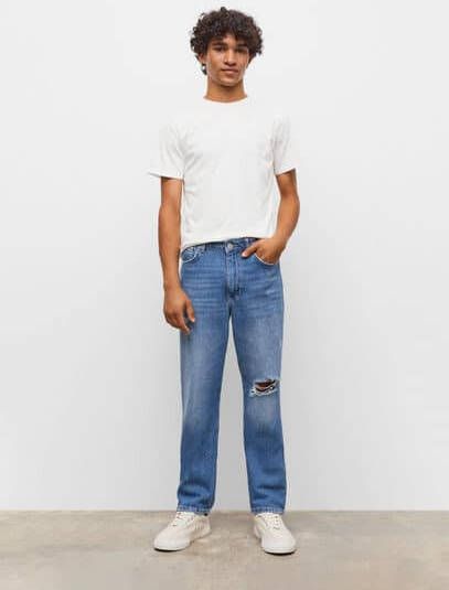 MANGO TEEN Regular fit jeans met decoratieve scheuren