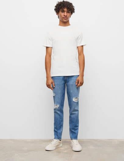 MANGO TEEN Regular fit jeans met decoratieve scheuren