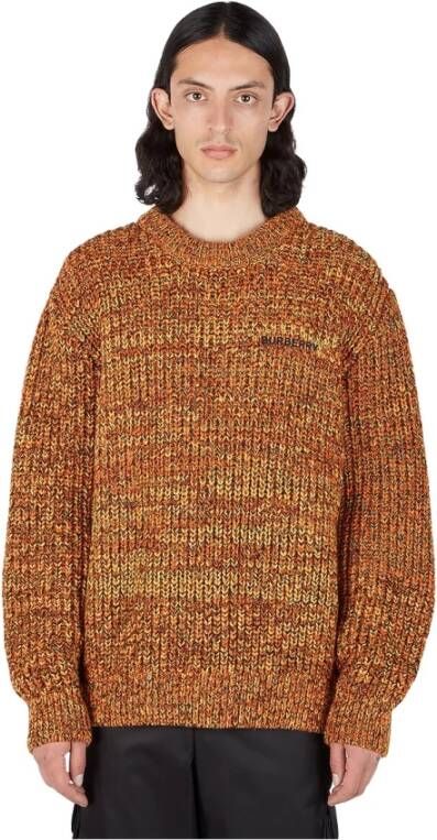 Burberry Embroidered Logo Sweater , Oranje, Heren
