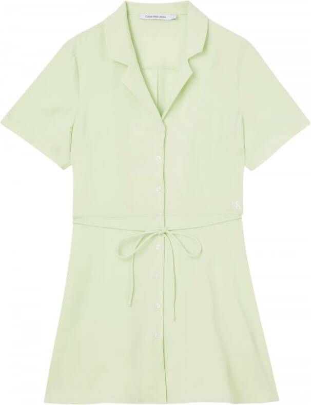 Calvin Klein Gedrapeerde jurk om te binden , Groen, Dames
