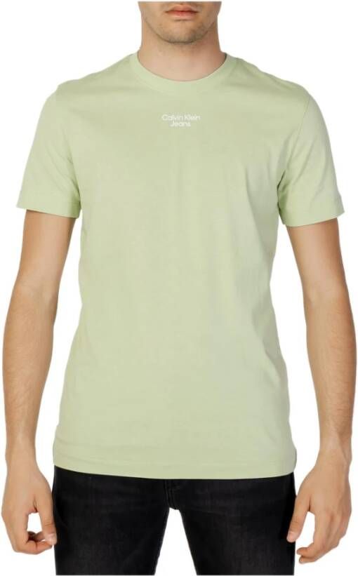 Calvin Klein Tee shirt logo en coton bio , Groen, Heren