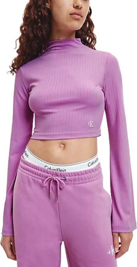 Calvin klein Tops met lange mouwen Jeans, Paars, Dames