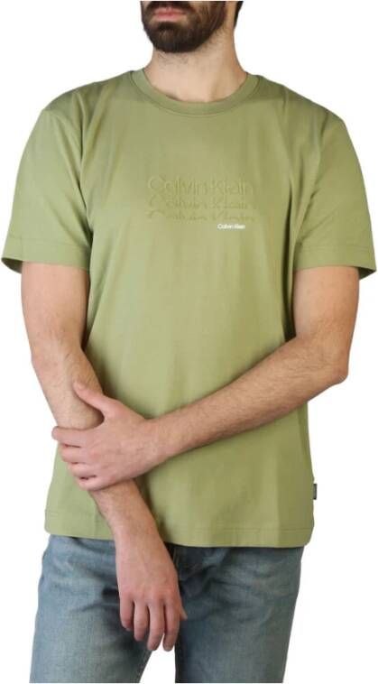 Calvin Klein Triple Logo T shirt K10K108835 LJ9 , Groen, Heren
