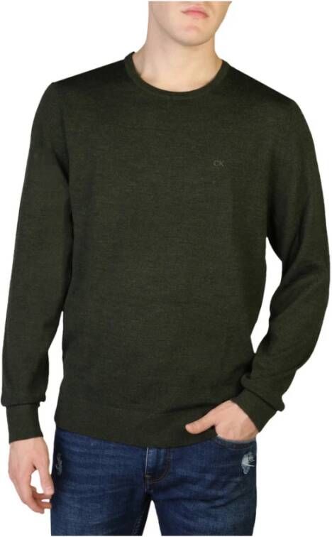 Calvin Klein Olijf Sweater Superior Wool Crew Neck Sweater