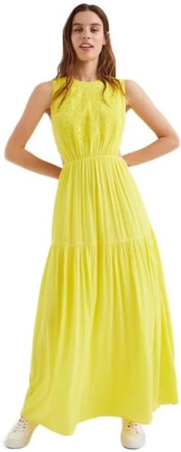Desigual Maxi kleedjes Geel Dames