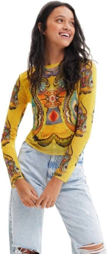 Desigual TS Groove 22Wwtk44 , Geel, Dames