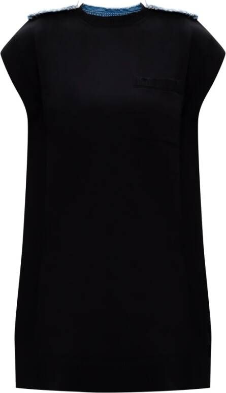 Diesel Logo gesneden jurk , Zwart, Dames